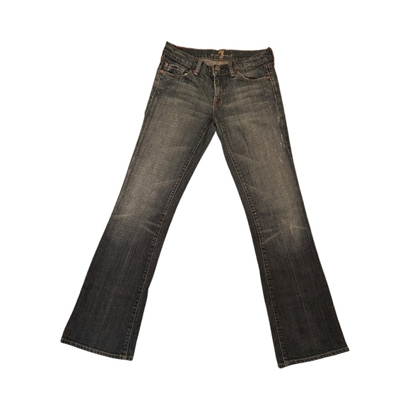 7 FOR ALL MANKIND Pink Crystal Embellished Boot Cut Jeans - Picture 2 of 4